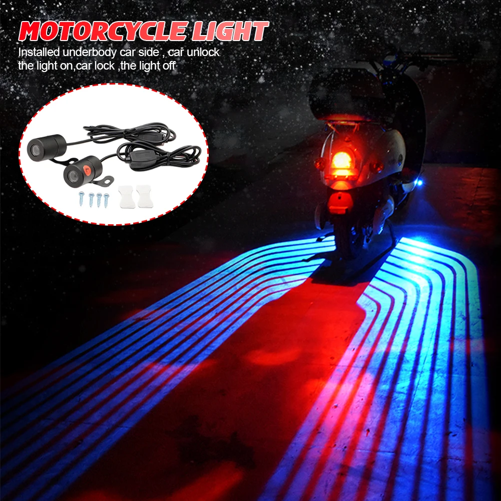 Motorcycle LED Lamps Welcome Door Courtesy Light With Projector Angels Wing Led Carpet Underglow For Car Motorcycle Light