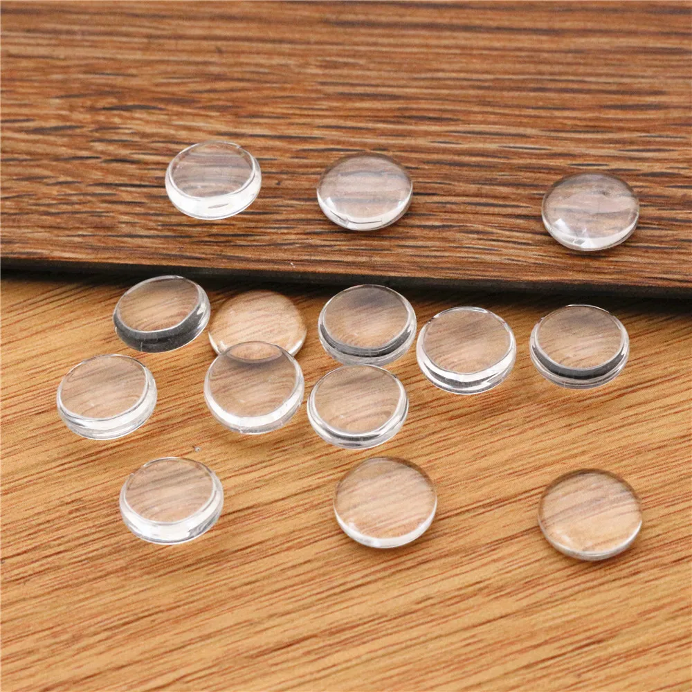 6mm 8mm 10mm 12mm 14mm 16mm 18mm 20mm 25mm 30mm 35mm Round Flat Back Clear Glass Cabochon, High Quality,Wholesale Promotion