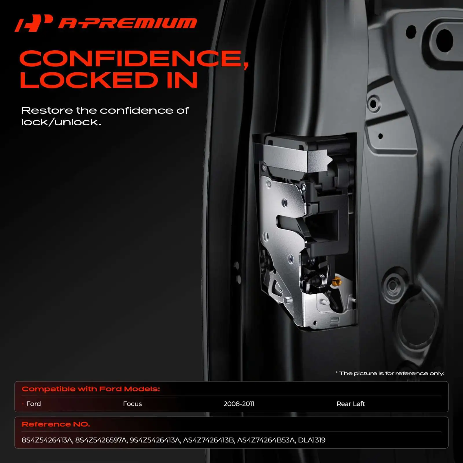 A-Premium Rear Left Door Lock Actuator for Ford Focus 2008-2011