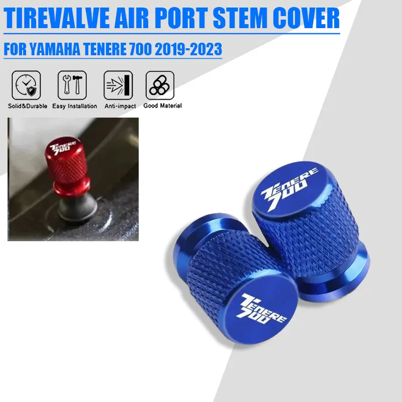 2 Pcs Motorcycle Accessories For YAMAHA TENERE 700 Tenere700 XTZ 700 T700 2019-2023 Metal Tire Valve Air Port Stem Cover Caps