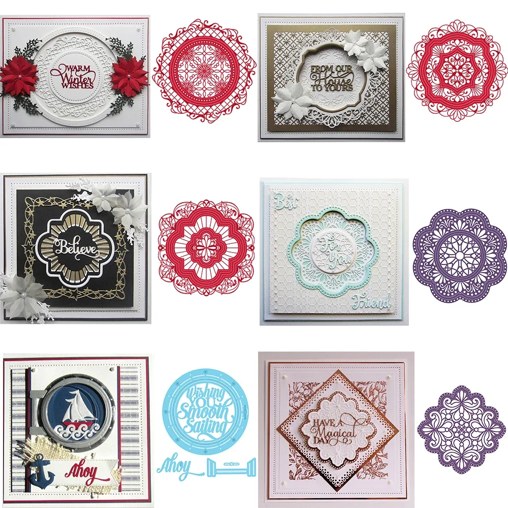 Verschiedene Stile, festliche Rahmen, Metall-Stanzformen, Segelkreise, gestanzt für DIY, Scrapbooking, Dekoration, Papier, Karten, Basteln