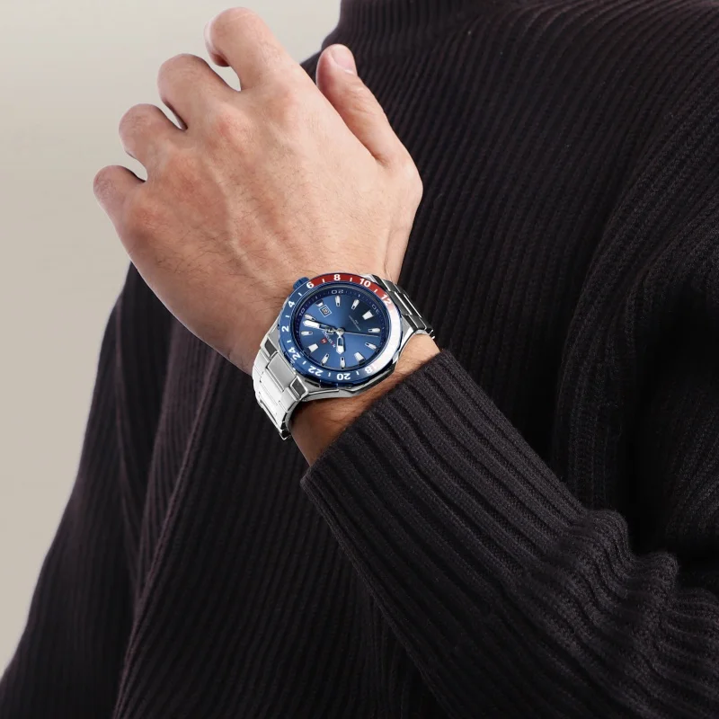 NAVIFORCE 9249, модные брендовые кварцевые часы для мужчин, светящийся календарь, водостойкий ремешок из нержавеющей стали, повседневные элегантные мужские часы