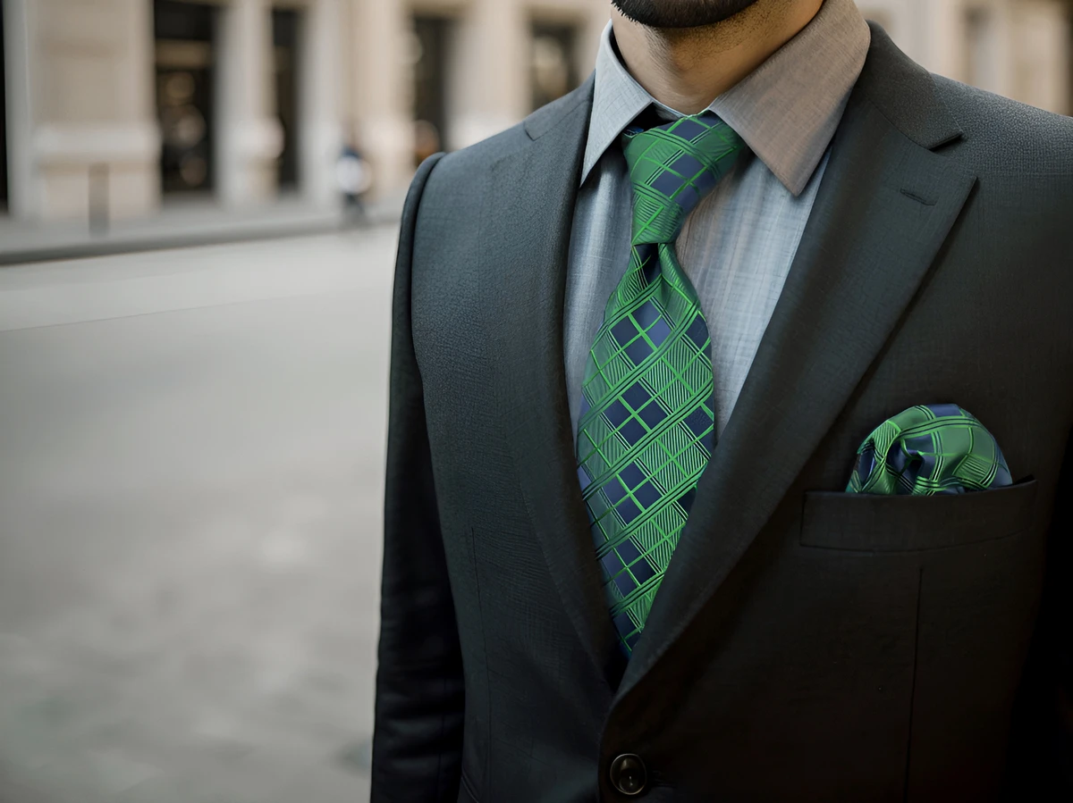 Conjunto de corbata Extra larga de 160cm y 63 pulgadas, corbata de puntos azul, verde y negro, bolsillo cuadrado, regalo de boda, envío directo