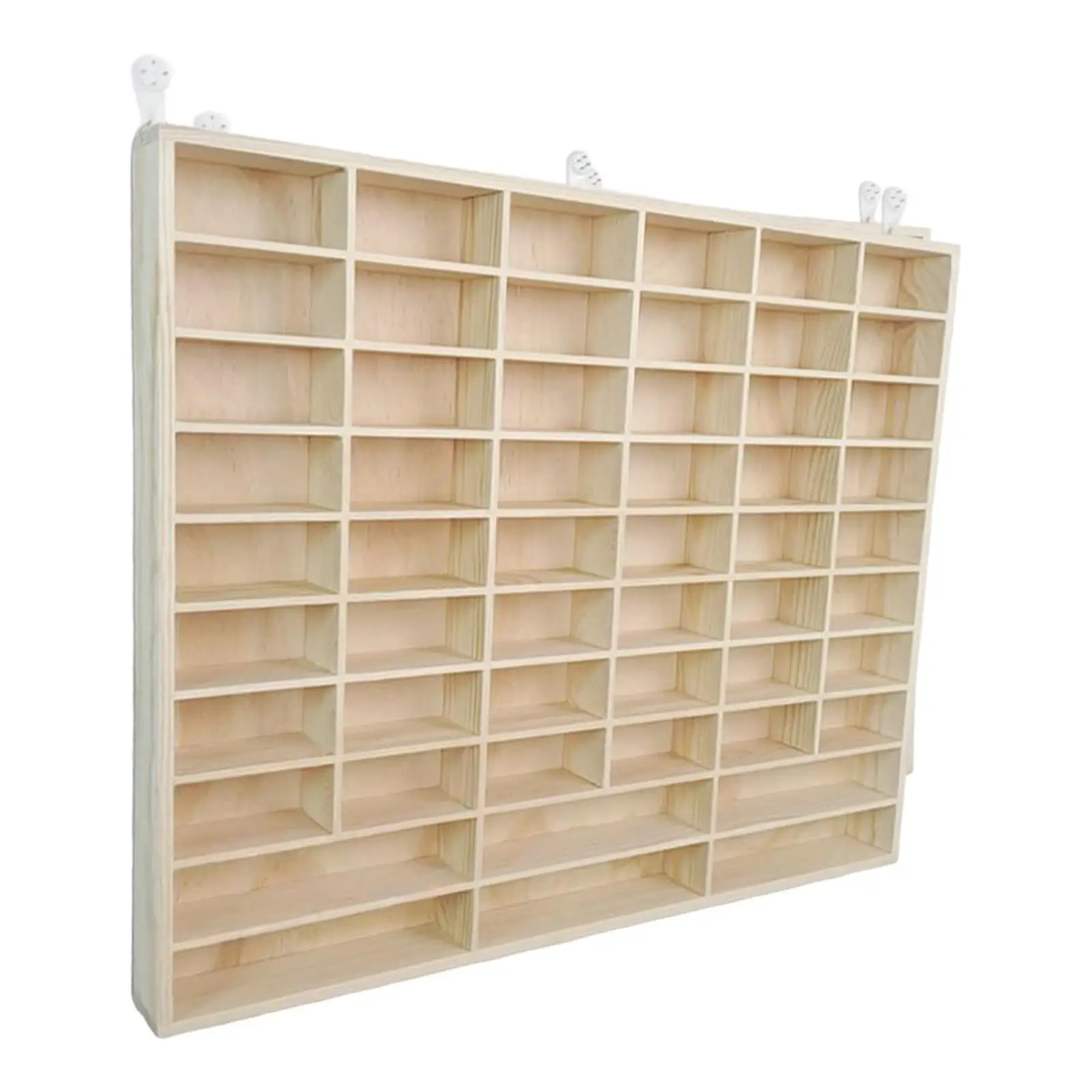 

Многофункциональный деревянный настенный стеллаж для игрушечных машинок, прочный, на 54 ячейки, для коллекции детских машинок