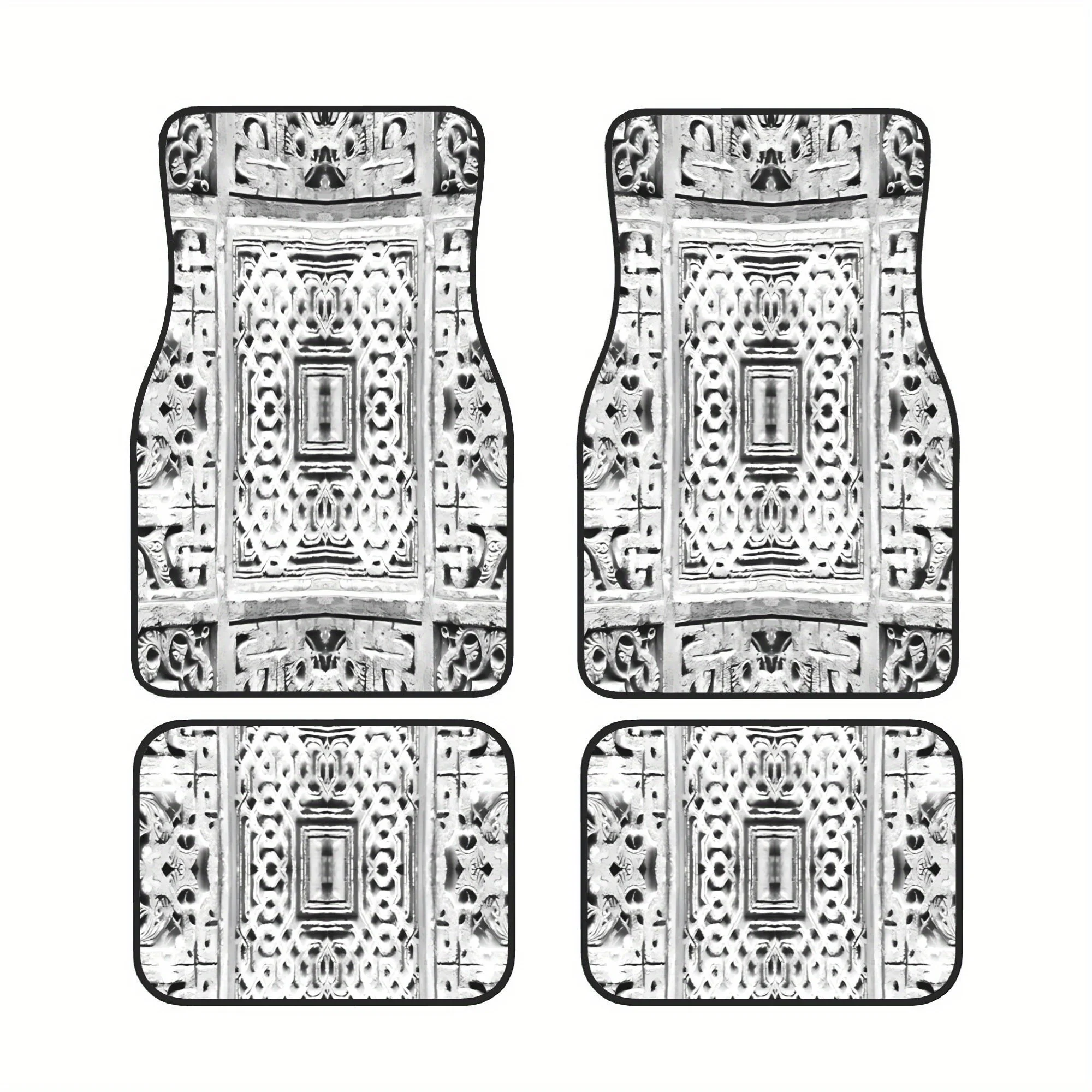 Alhambra Stonework Photo Pattern Innovative Four Piece Car Floor Mat Set Suitable For Daily Commutes Weekend Drives And Family R