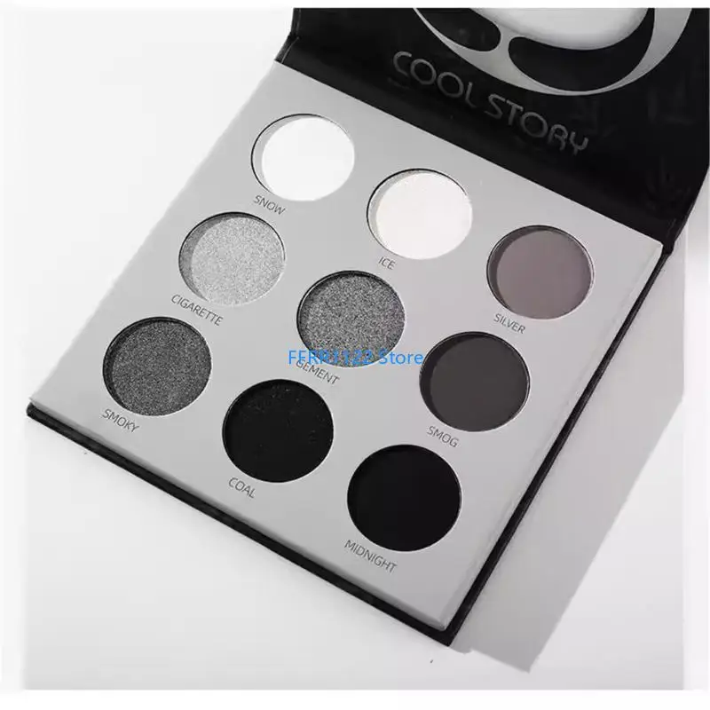 Y1UF paleta cieni do powiek Smoky, 9 kolorów fajne mieniące się matowe i błyszczące paleta cieni do powiek makijaż Halloween do