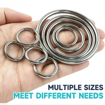 1-20P Stainless Steel Buckle 15-100mm O Ring for Keychain Metal Buckles Backpack Carabiner Clips Bag Strap Loop Hook Rings Clasp
