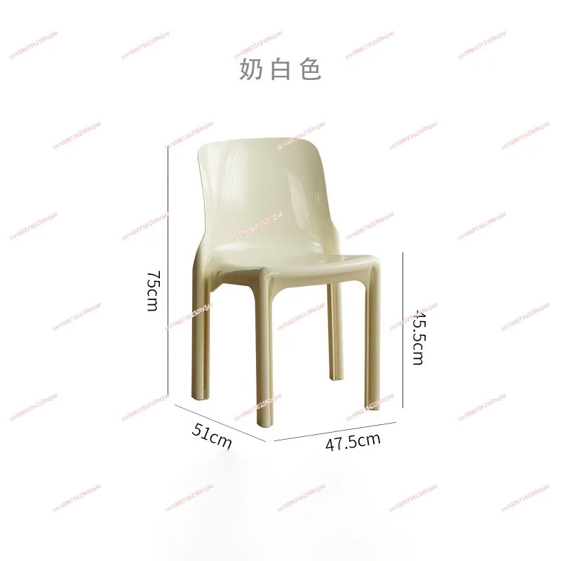 Creative retro plastic chair stackable simple ins desk chair backrest makeup chair household medieval backrest