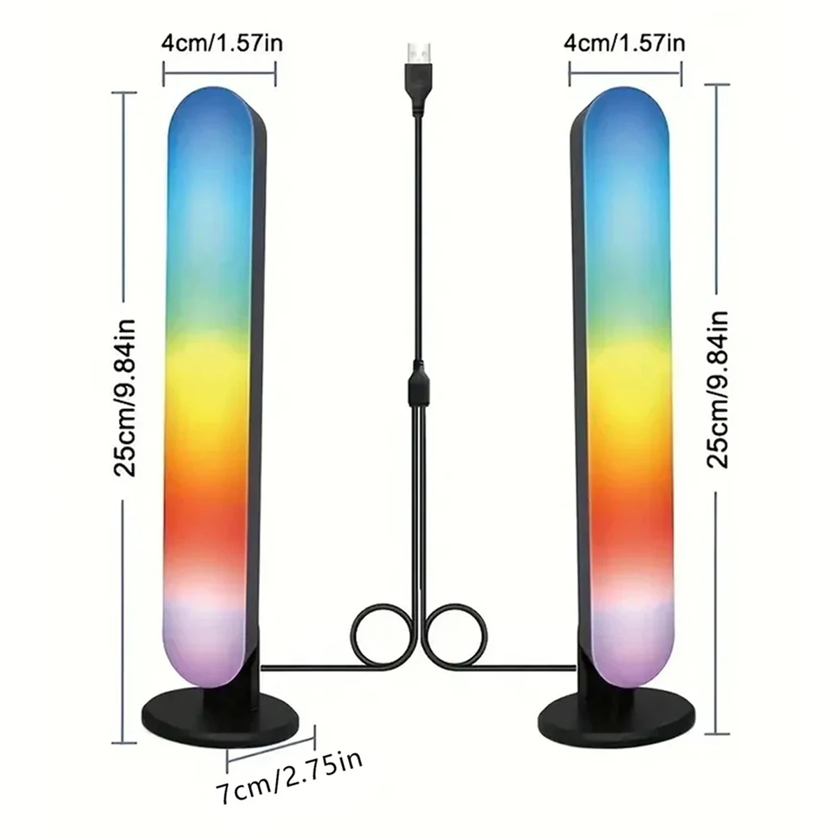 RGB Pickup Light Music Rhythm Lights Upgraded USB Rechargeable Model Christmas Decoration Desktop RGB Light Bar Music Rhythm