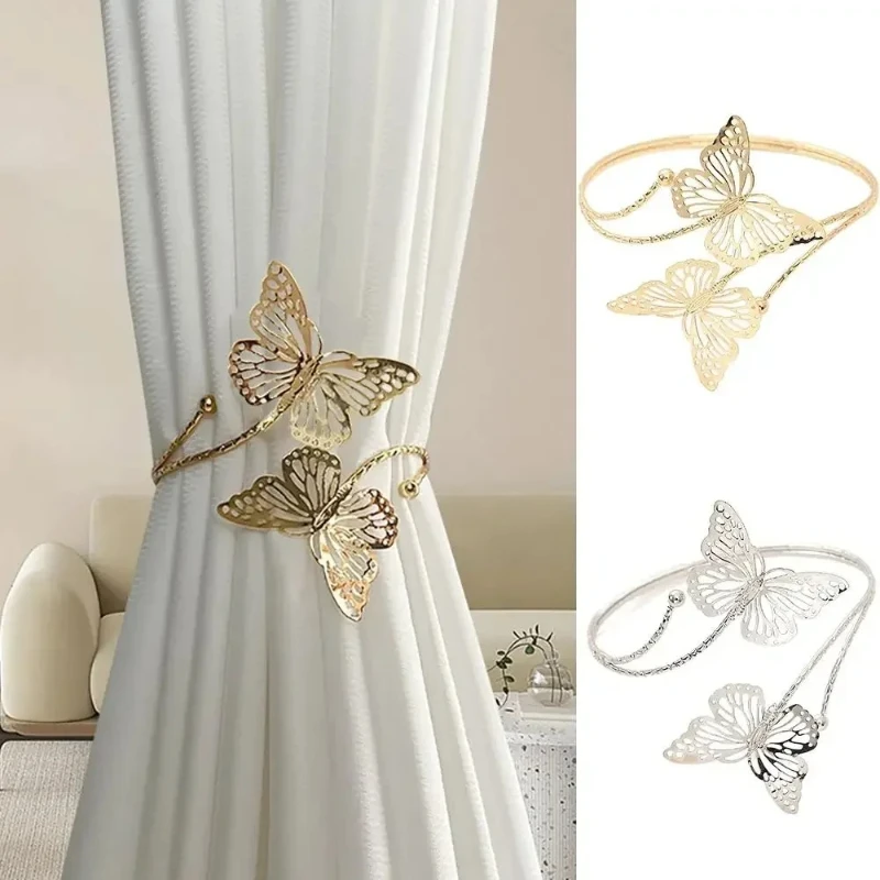 Metal Butterfly Curtain Strap Beautiful Curtain Clip Tie Back Buckle Clip Exquisite Light Luxury Curtain Holder Curtain Binding