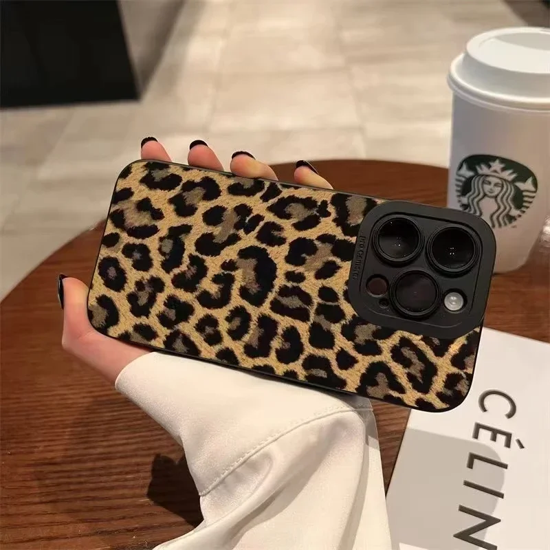 Ins Fashion Brown Leopard Pattern Case for Infinix Hot 50 11s 10i 10s Zero Note X 11 8i Smart 8 Spark 7 Go Pro Plus 4G 5G Cover