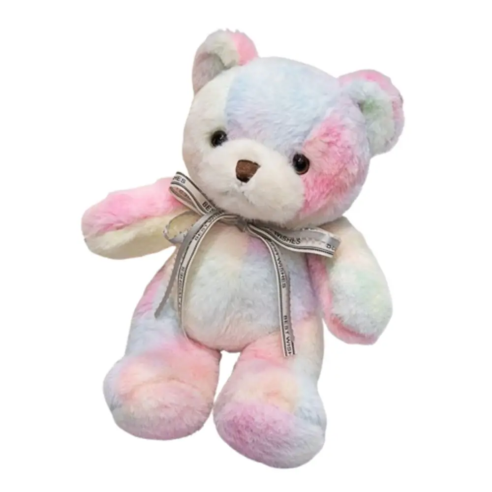 Poupée ours en coton PP avec nœud papillon coloré, Collection douce, jouets en peluche, confortable, Animal Ins, oreiller pour la saint-valentin