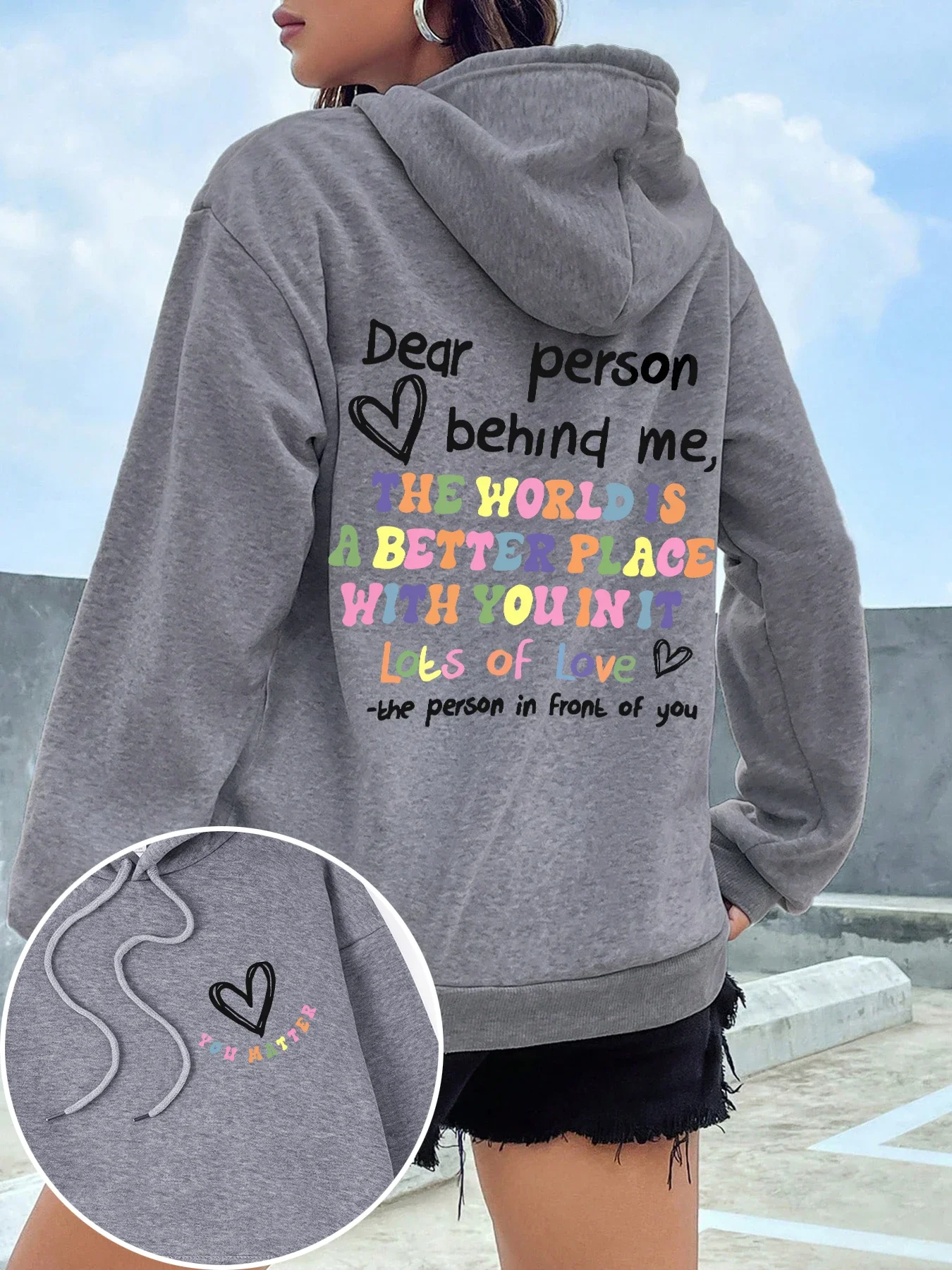 2026 Dear Person Behind Me Hoodie Damen Farbige Buchstaben Warmer Fleece Damen-Hoodie mit Fellfutter Frühling Herbst Hoodies Y2K Lässige Oberteile – Detail 22