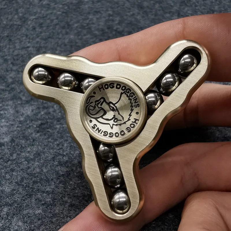 EDC Three Leaf Wild Boar Fidget Toys Brass Hand Spinner Desktop Stress Relief and Relaxing Fidget Spinner Toys ADHD Tools