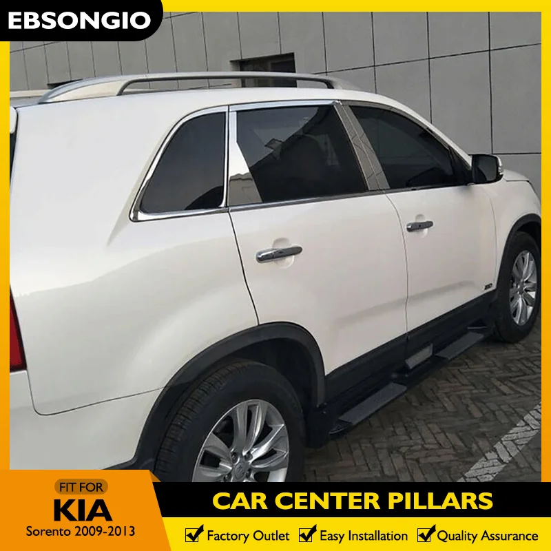 

For Kia Sorento 2009 2010 2011 2012 2013 Stainless Steel Car Door Window Center B Pillar Post Trim Cover Sticker Car Accessories