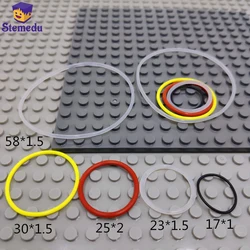 10pcs Rubber Band 58*1.5mm Transparent MOC Technical Blocks Bricks Parts Educational toys Compatible 85543 85544 85545 85546