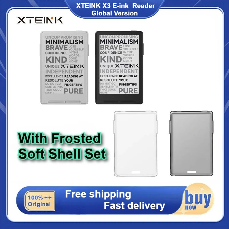 Global Version XTEINK X3 E-ink E-Book Readers with Case Multi Language 3.7
