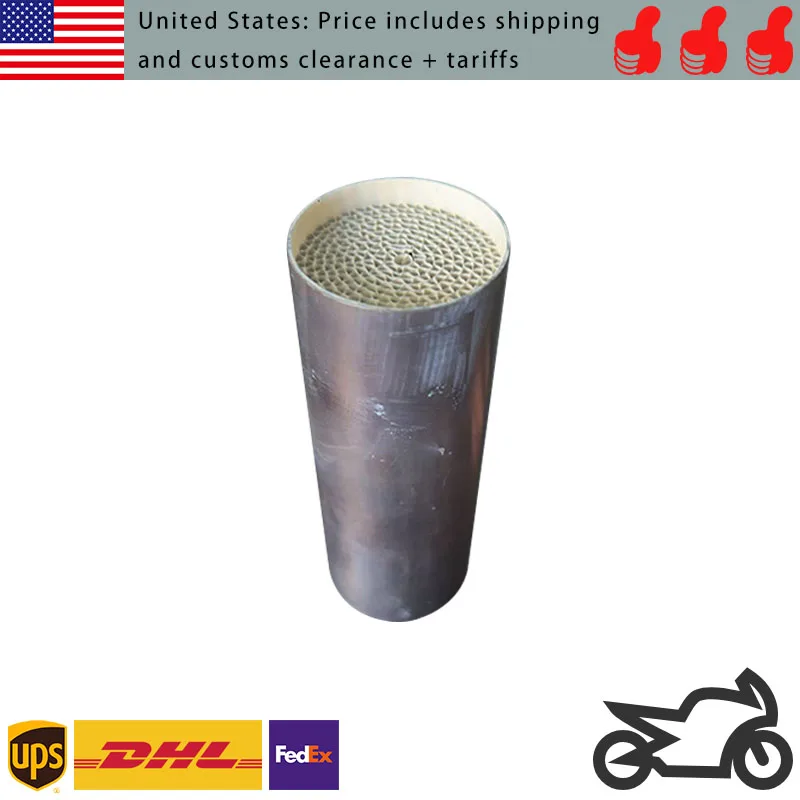 ตัวกรองไอเสียแบบรังผึ้งโลหะสำหรับรถจักรยานยนต์ ขนาด 42x110 มม. ระบบไอเสียแบบมีตัวเร่งปฏิกิริยา ช่วยกรองไอเสีย