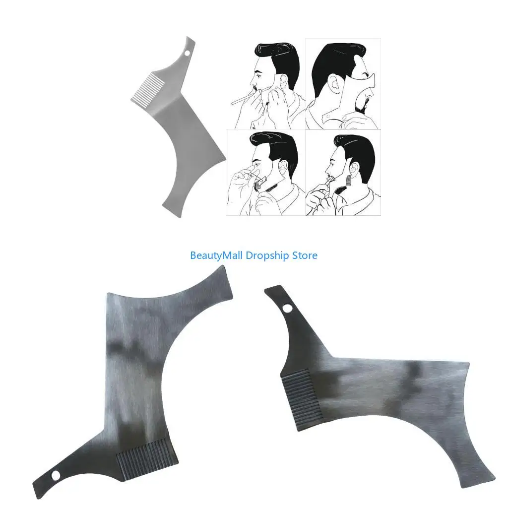 

40JD Stainless Beard Styling Template Guide Beard Comb for Man Lightweight