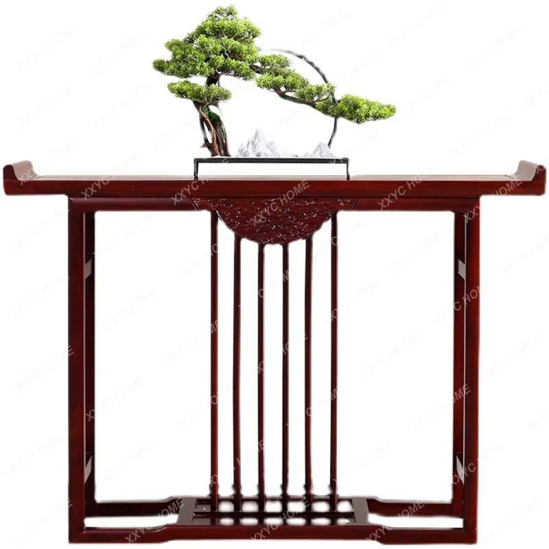 Home Entrance Cabinet New Chinese Style Solid Wood Lobby Console Console Tables Wall Strip