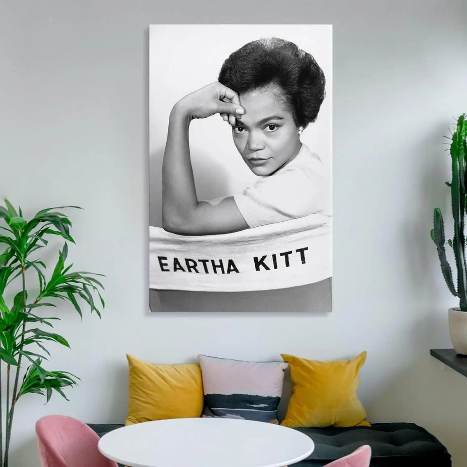 ملصق مطبوع عتيق باللونين الأبيض والأسود من Eartha Kitt (6) ملصق أعمال فنية رائعة لوحة فنية جدارية مطبوعة على القماش