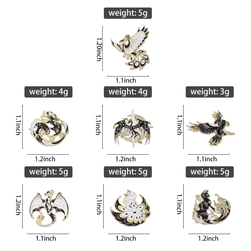 Gothic Punk Bird Enamel Pins Custom Animal Cartoon Brooches Jewelry Clothes Accessoris Shirt Collar Lapel Badge Pin for Friend