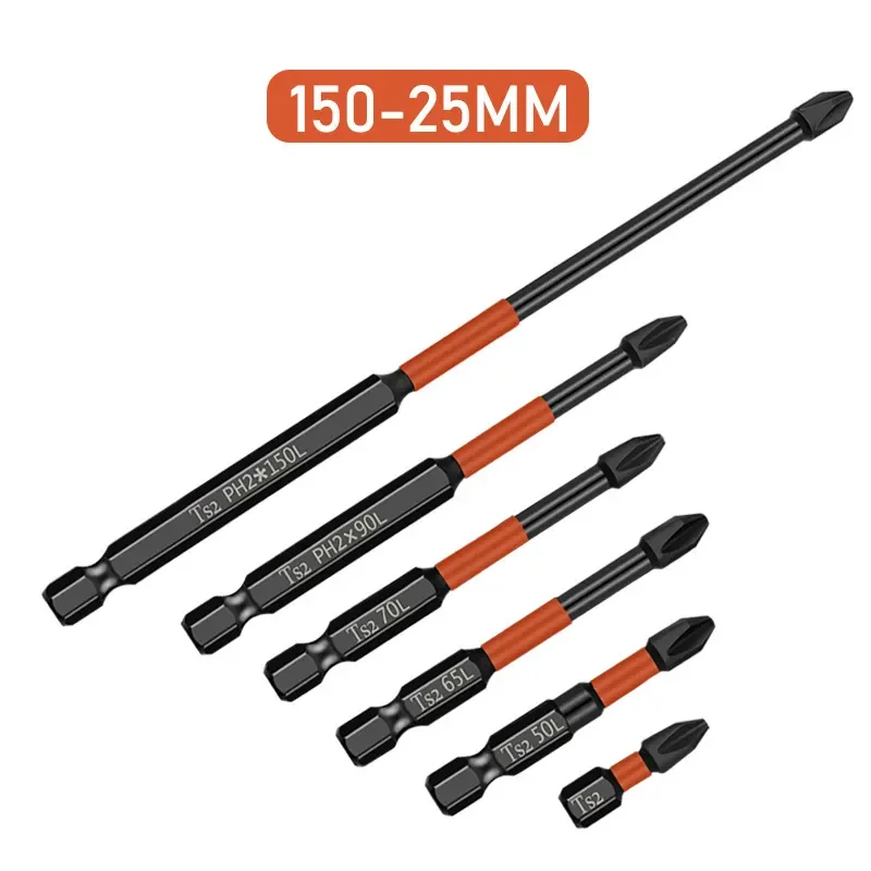 Strong Magnetic Screwdriver Cross High Hardness Hand Electric Drill Screw Electric Screwdriver Set 65 70 90 150mm Hand Tools