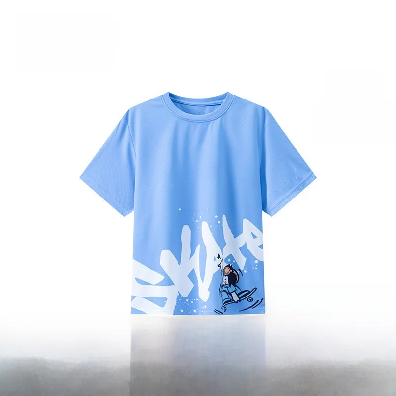 361°-kids'-short-sleeve-knitted-t-shirt-sporty-style-polyester-fiber-round-neck-summer-new-arrival-for-boys-ages-7-12