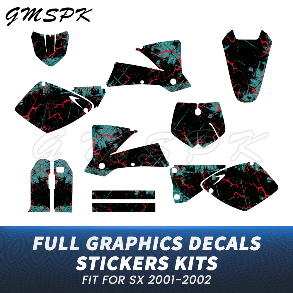 

Motorcycle Full Graphics Decals & Background Decoration Sticker Kits Fit for SX 125 250 380 400 450 520 125SX 2001 2002