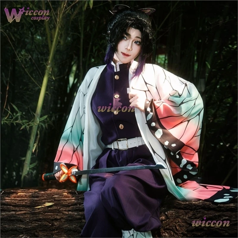 COSC Anime Kochou Shinobu Cosplay Costume Embroidery SR Quality TR Material Purple Wig Women Men Hallowen Party Roleplay Clothes view 5