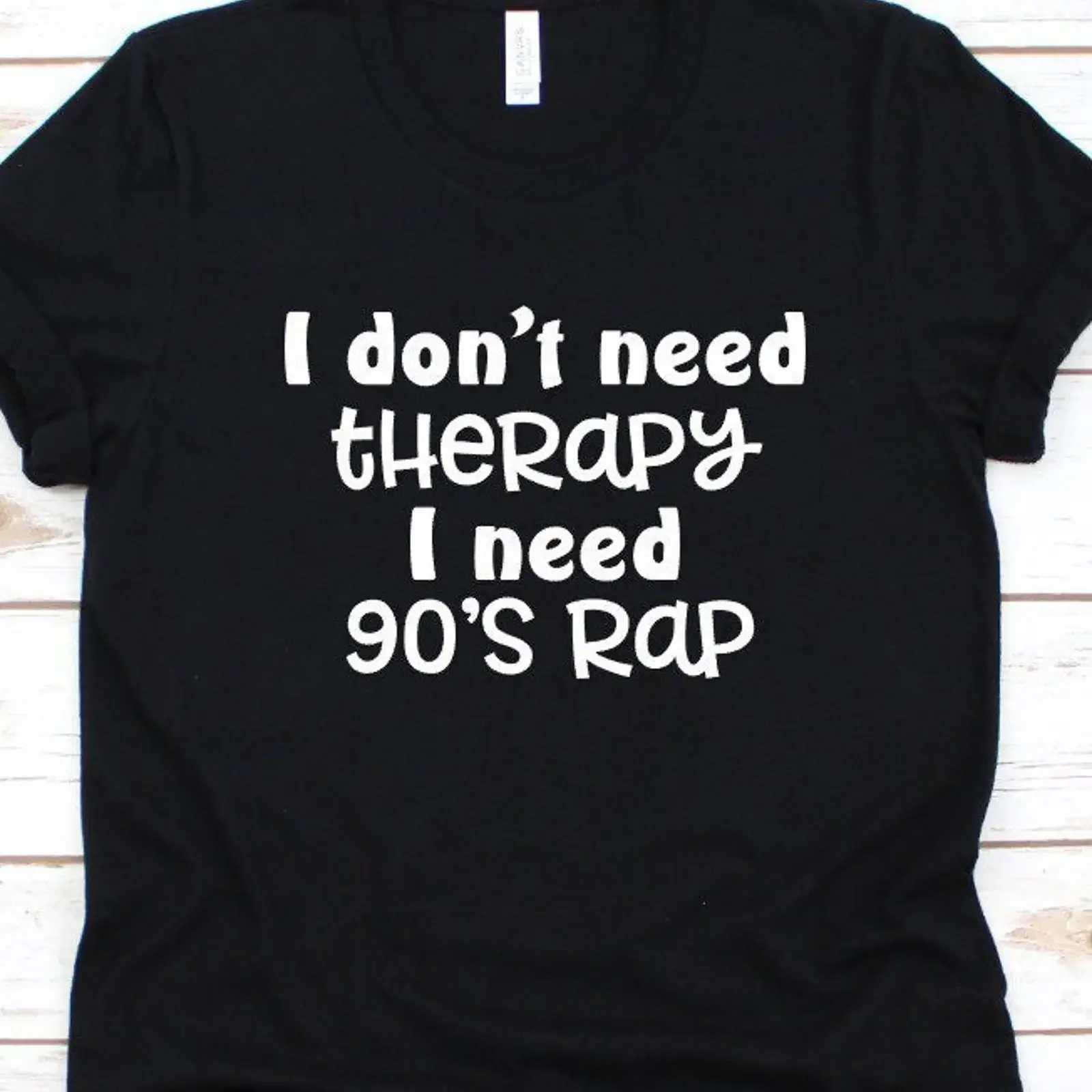 I Don't Need Therapy 90s Rap Vintage Washed Stylisches, lässiges Unisex-Oberteil für den Alltag, Streetwear, weich, bequem