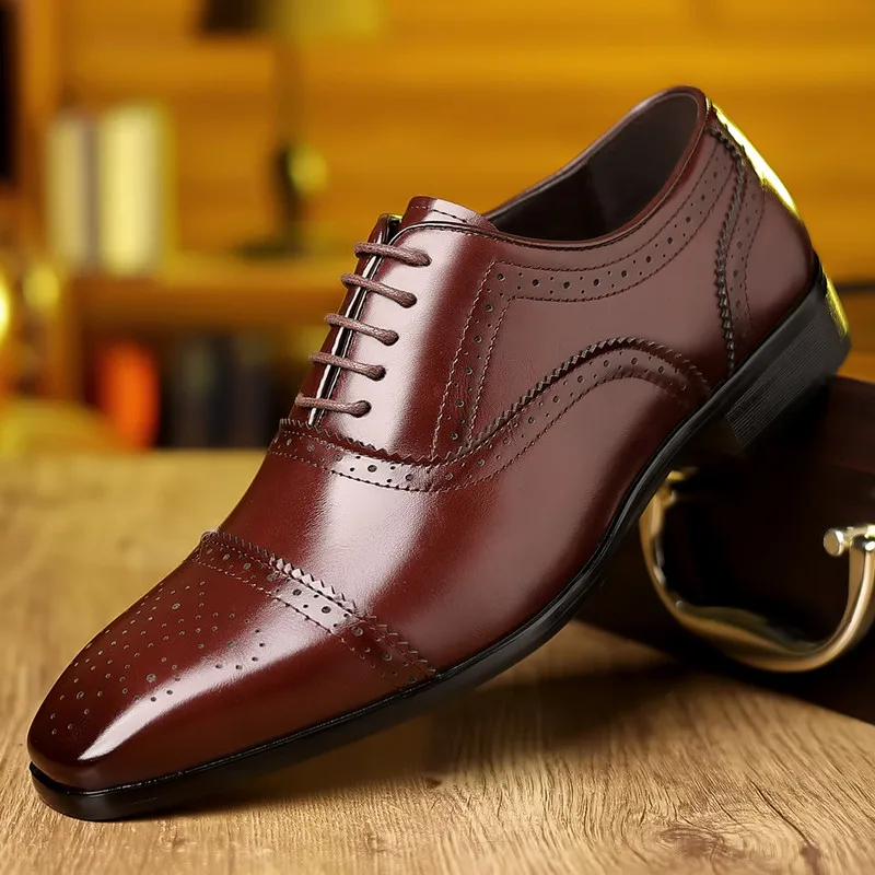 Fashionable Brand Men's Casual Shoes Outdoor Business Office Formal Shoes New Retro Classic Comfortable Anti-Slip Walking Shoes