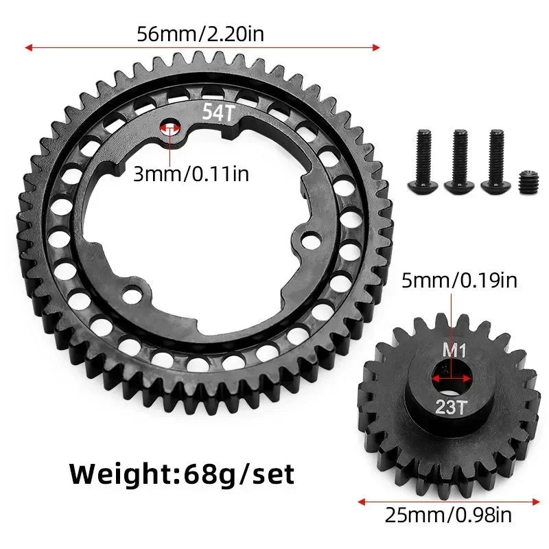 M1 46T 50T 52T 54T 경화강 모터 기어 1/5 Trxs X-Maxx 1/7 X0-1 1/10 Maxx 1/10 E-REVO 2.0 VXL RC 모델 업그레이드 부품