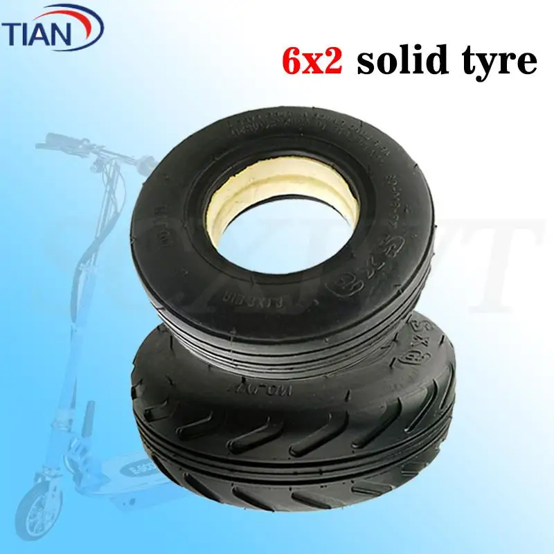 

Подходит для электрического скейтборда Fast Wheel F0, инвалидной коляски, тележки, аксессуаров для колес, 6-дюймовая 6X2 взрывозащищенная цельнолитая шина.