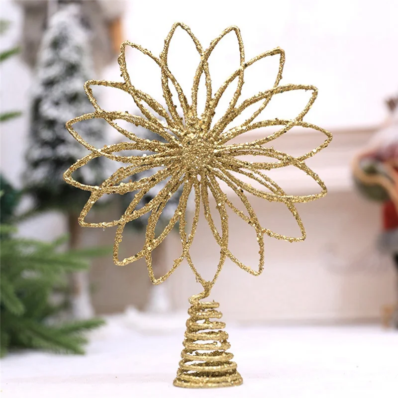 A59E-2 قطعة أشجار عيد الميلاد أعلى نجوم ديكور معدني ستار ديكور ستار زينة لوازم الحفلات