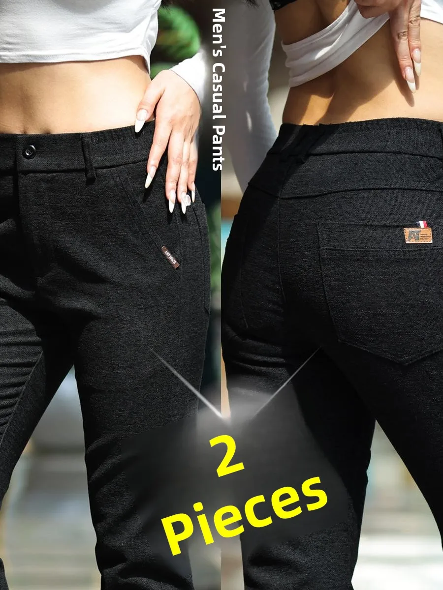 

Men's Casual Slim Fit Long Pants Straight Leg Workwear Trousers for Office And Busin Wear Resistant to Wear And Tear