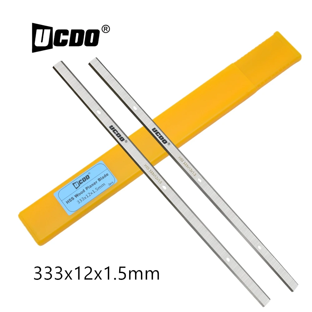 

UCDO 2pcs 13" 333x12x1.5mm Thickness Planer Blades Double Edged Knives for Delta 22-580 TP300 Metabo DH330 Ryobi AP1300 WoodTool