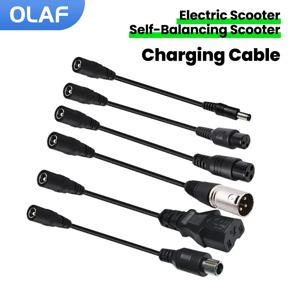 DC 5.5X2.1 zu M12 M16 3-Pin XLR RCA IEC 3P 8016 5525 Verbindungskabel-Adapter für E-Scooter und E-Bike Ladegeräte Zubehör Stecker