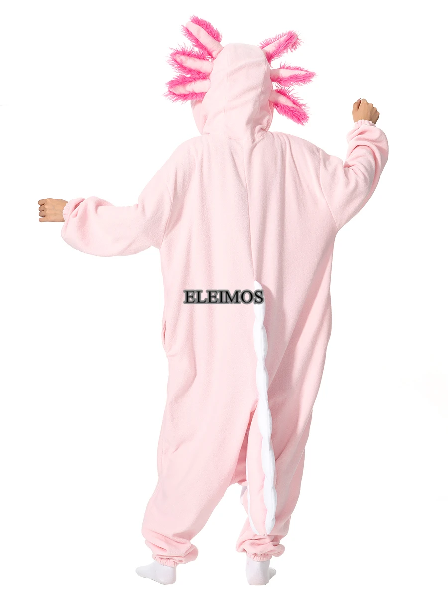 Halloween Onesie Cartoon Axolotl Pajama For Adult Kids Women Men Animal Kigurumis Pyjamas Homewear Cosplay Party Costume