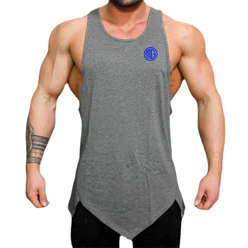 

Summer New Brand Fitness Printed Workout Slim Fit Breathable Bodybuilding Gym Sports Workout Mens Singlets M-2XL