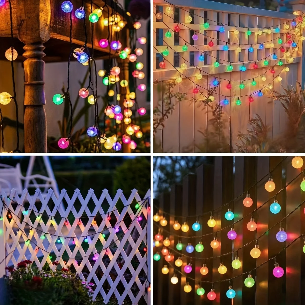 LED كريستال الكرة سلسلة أضواء بطارية تعمل بالطاقة الجنية مصابيح مقاوم للماء 8 طرق للخارجية عيد الميلاد حديقة فناء شجرة الديكور