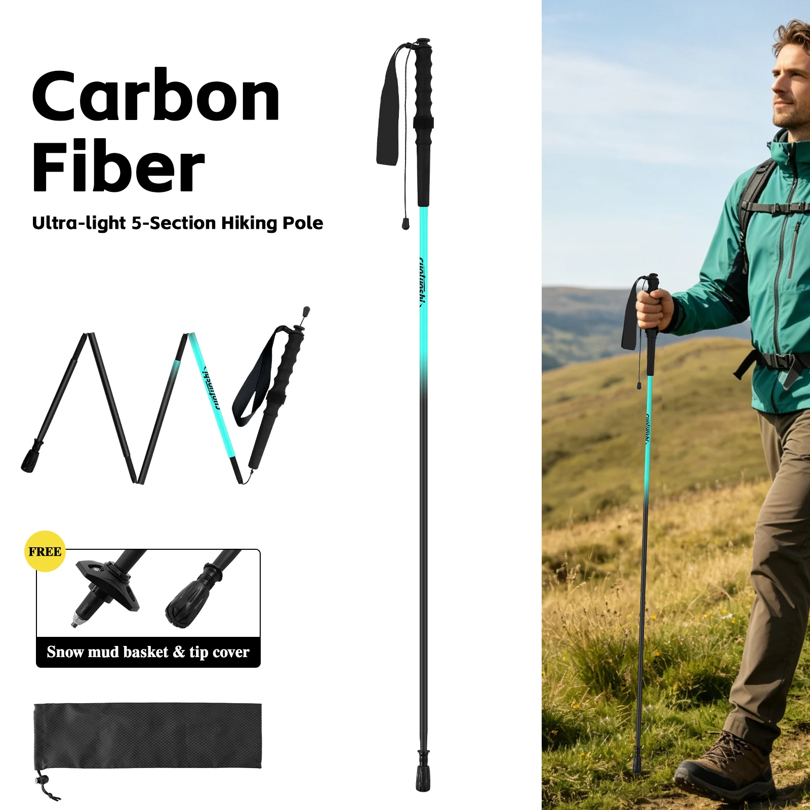 Trekking Pole Carbon - Bastón de Trekking de Fibra de