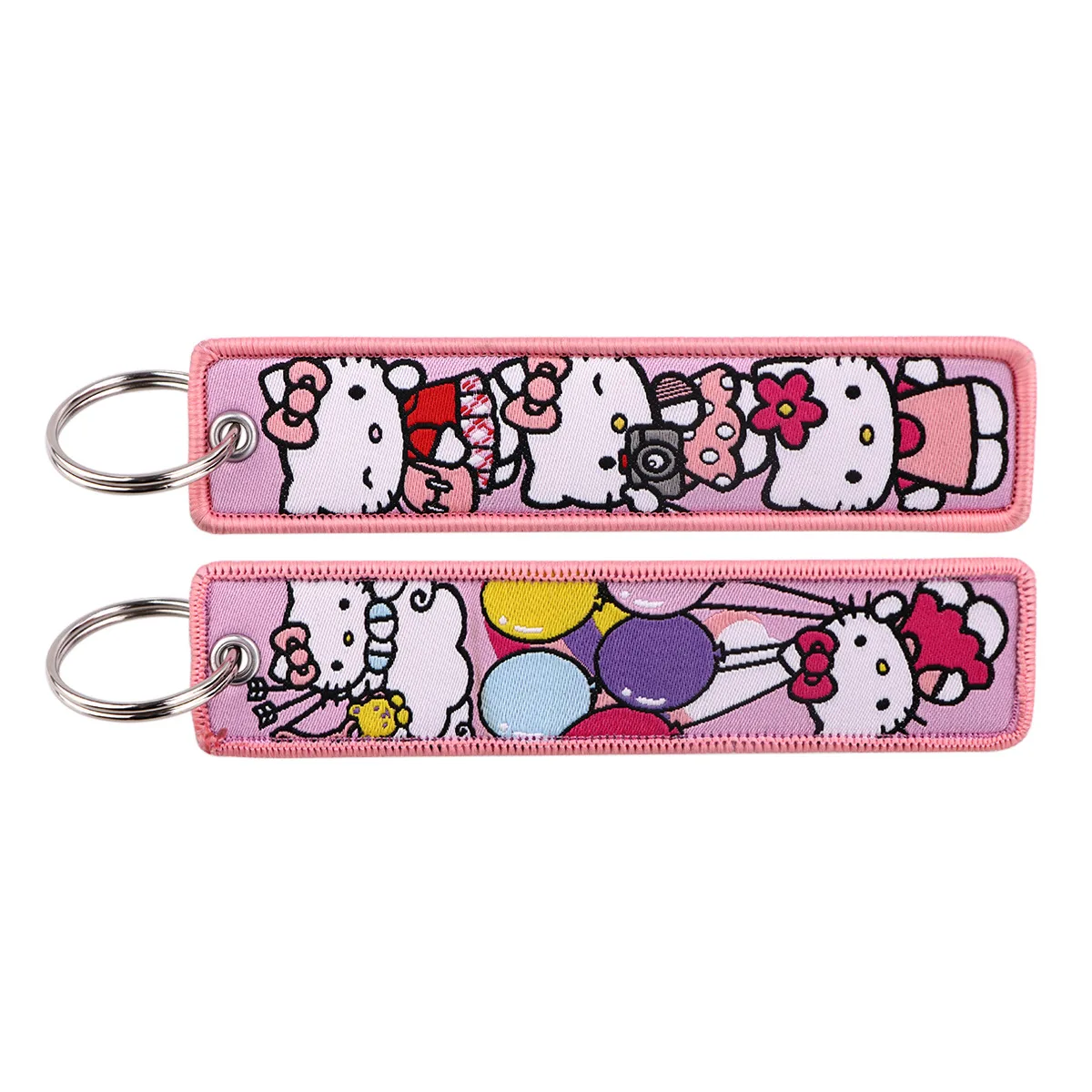 Anime Sanrio Hello Kitty Melody Kuromi Embroidery KeyChain Key Tag Cars Backpack Chaveiro Keychain Keyring Accessories Toy Gift view 6