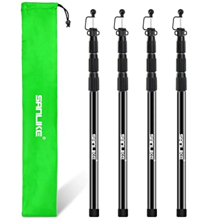 

Tent Poles for Tarp, 8.2' Fiberglass Tarp Poles Set of 4, Tent Poles Replacement, Telescoping Pole, Canopy Poles, Camping Poles