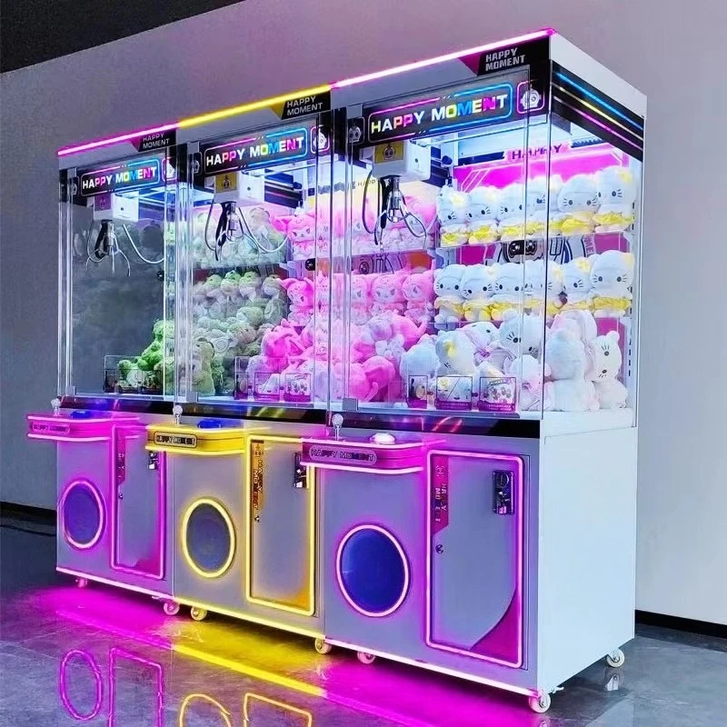 Hot-selling Japanese-style claw machine | Pink transparent mini coin game machine (arcade entertainment toy)