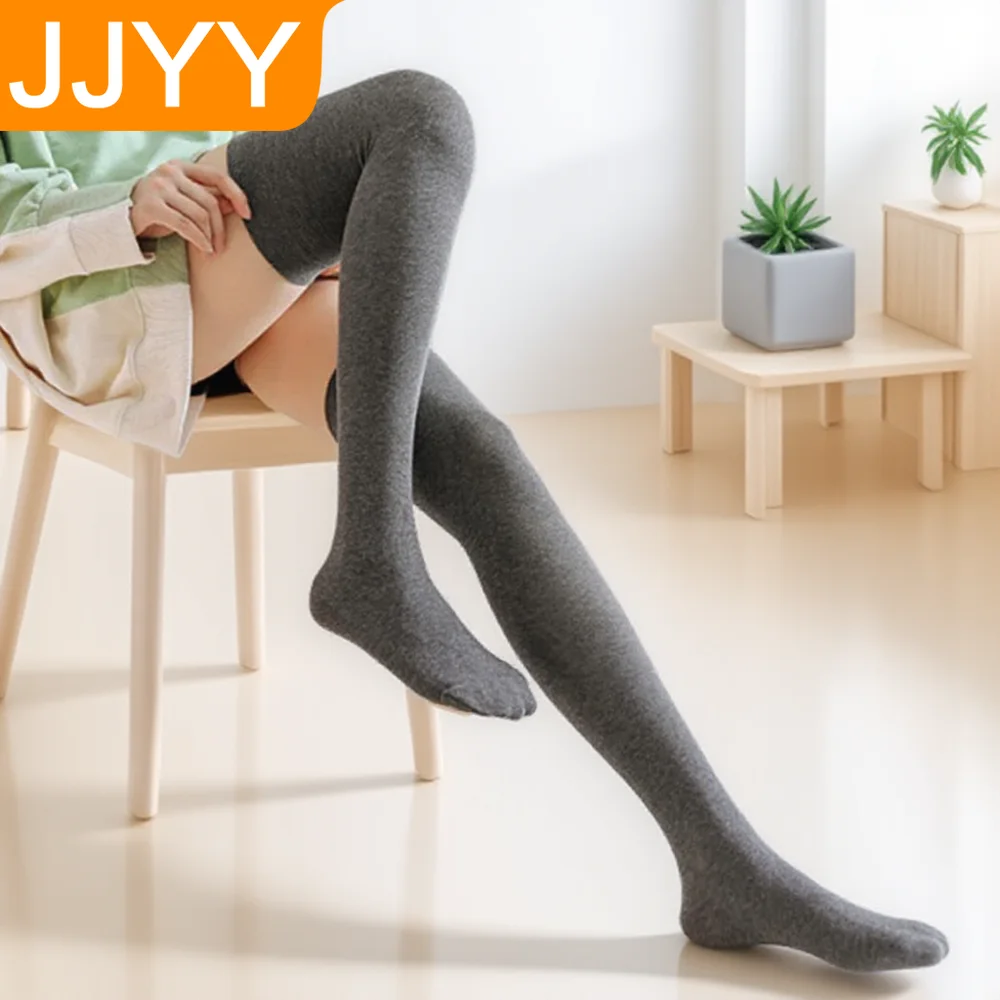 여성용 롱 니하이 양말 면 소재 무릎 위 요가 스타킹 두꺼운 니트 롱 양말 일상용 편안한 레그웨어