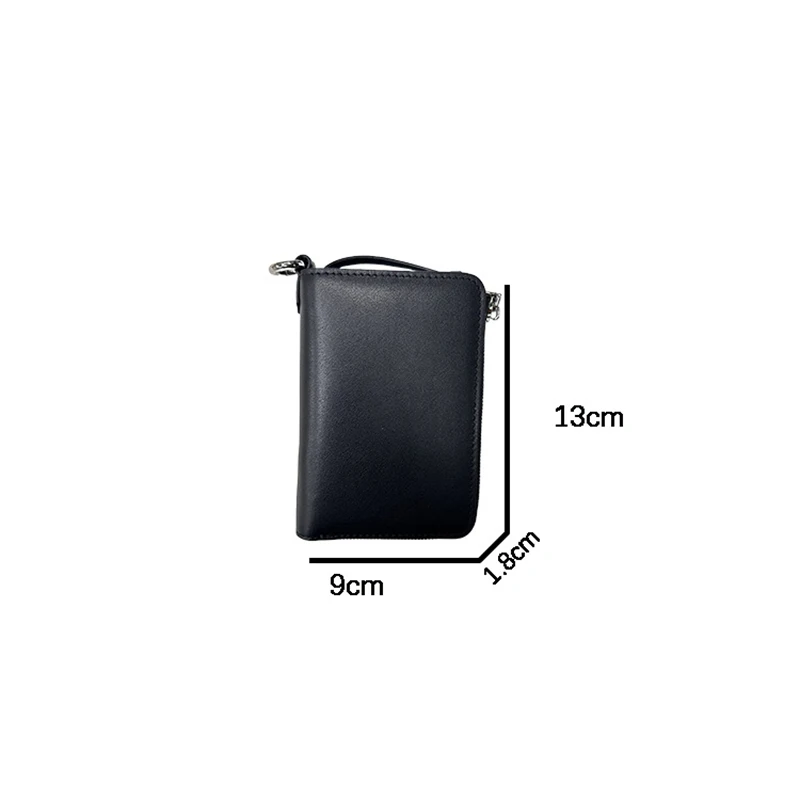 Minimalist Neck Phone Pouch Authentic Leather Card Organizer Travel Friendly Wallet Compact Carrier Women's wallet Bag for phone