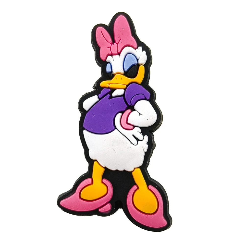 MINISO Cartoon Cute Mickey Mouse Clogs DIY Shoe Flower Decorative Buckles Detachable Soft Rubber Shoe Decorations Shoe clips