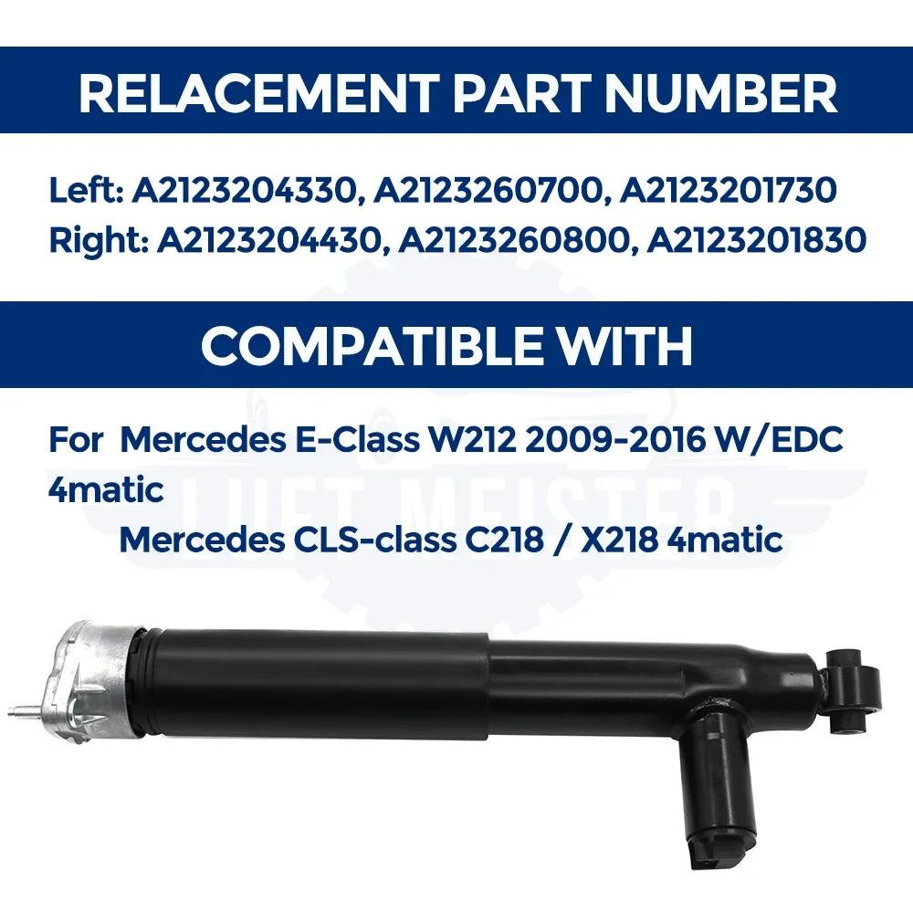 LUFT MEISTER Automobile Rear Left and Right Shock Absorber Assy A2123204330 for Mercedes E-Class W212 2009-2016 W/EDC 4matic