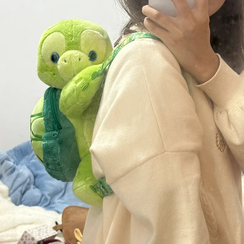 Plush Little Turtle Backpack Children\'s Doll Doll Bag Cute Little Turtle Backpack Kindergarten Anime Kawaii Cartoon School Bag